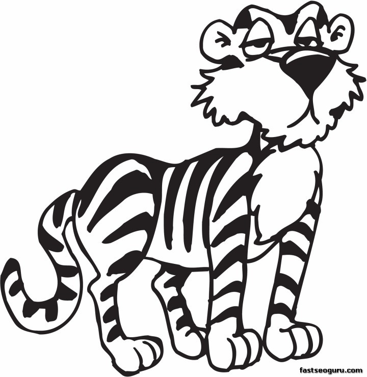 Printable Tiger Coloring Pages sheets for Kids
